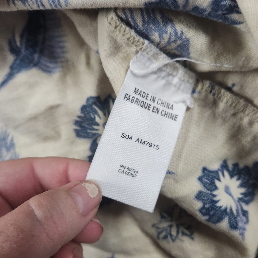 Columbia Sportswear‎ Shirt Men's L Short Sleeve Marlin Fish Floral Linen Button - Picture 5 of 7